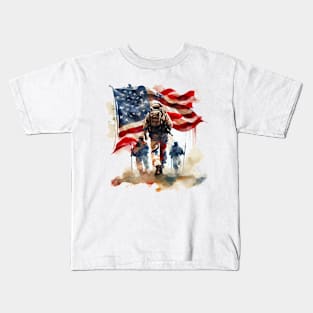 Watercolor Veterans #1 Kids T-Shirt